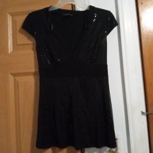 L black sequin top